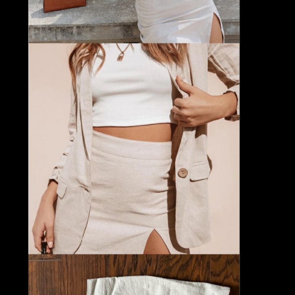 Princess Polly oatmeal blazer
